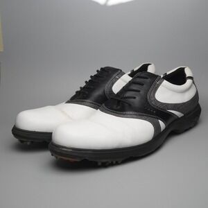 ECCO Classic Premiere Men's Spiked Golf Shoes White Black EU 50